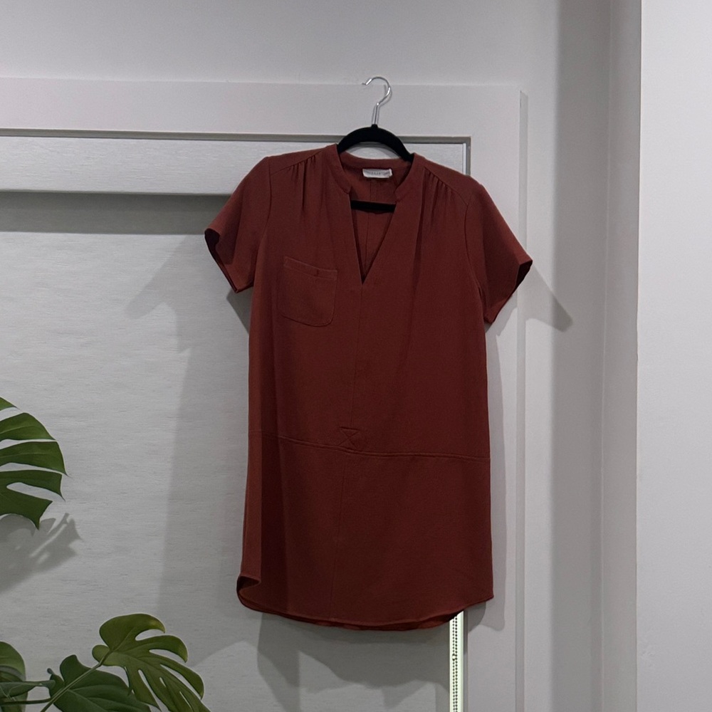 Rust Short Sleeve Tunic Dress